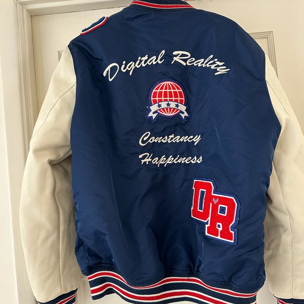 Zara Navy and White Varsity Jacket - Picture 3 of 7